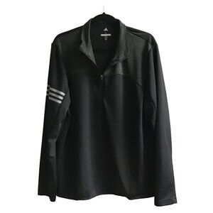 ADIDAS- MENS BLACK GOLD PULLOVER HALFZIP-UP CLOSURE LONG SLEEVE SWEATER SIZE L